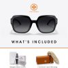 Tory Burch TY7143U Extra Large Square Sunglasses for Women +BUNDLE with ACCESSORY EYEWEAR KIT-4