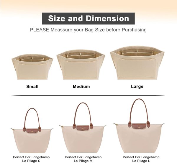 Longchamp Le Pliage M Purse Organizer Insert with Cup, Beige Medium lemonade