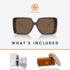 Tory Burch TY7205D Low Bridge Fit Irregular Sunglasses for Women +BUNDLE with ACCESSORY EYEWEAR KIT bridget
