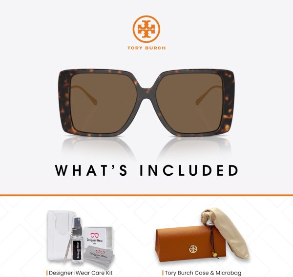 Tory Burch TY7205D Low Bridge Fit Irregular Sunglasses for Women +BUNDLE with ACCESSORY EYEWEAR KIT bridget