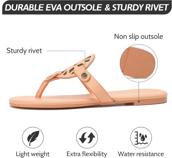 Stratuxx Kaze Flip Flops for Women with Memory Foam, Women's Flat Sandals Dressy Slide Sandals Comfortable Slippers for Women memory