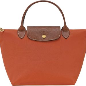 Longchamp Small Green Le Pliage Nylon Tote Top Handle Bag, Brick longchamp sale