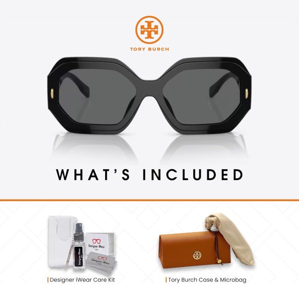 Tory Burch TY7192U Hexagonal Sunglasses for Women +BUNDLE with ACCESSORY EYEWEAR KIT-4