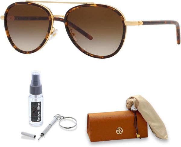 Tory Burch TY6089 Aviator Sunglasses for Women +BUNDLE with ACCESSORY EYEWEAR KIT tory burch shoes