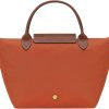 Longchamp Small Green Le Pliage Nylon Tote Top Handle Bag, Brick green street realty