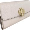 Tory Burch Women's Britten Pebble Leather Envelope Wallet (Delicate Pink)-3