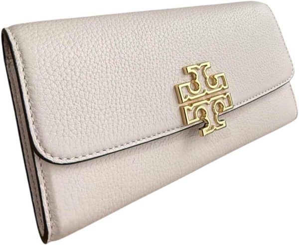 Tory Burch Women's Britten Pebble Leather Envelope Wallet (Delicate Pink)-3