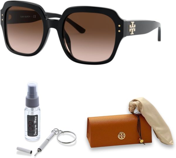 Tory Burch TY7143U Extra Large Square Sunglasses for Women +BUNDLE with ACCESSORY EYEWEAR KIT extraction