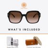 Tory Burch TY7143U Extra Large Square Sunglasses for Women +BUNDLE with ACCESSORY EYEWEAR KIT-4