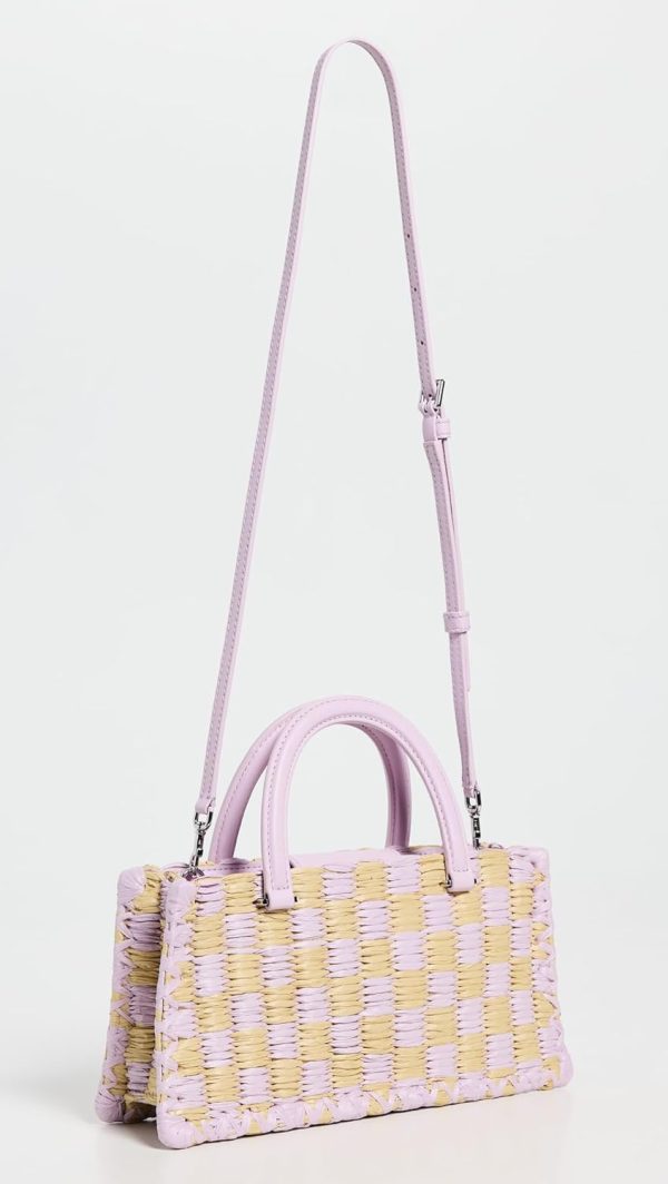 Tory Burch Women's Ella Hand Crocheted Checkered Top Handle Bag-3