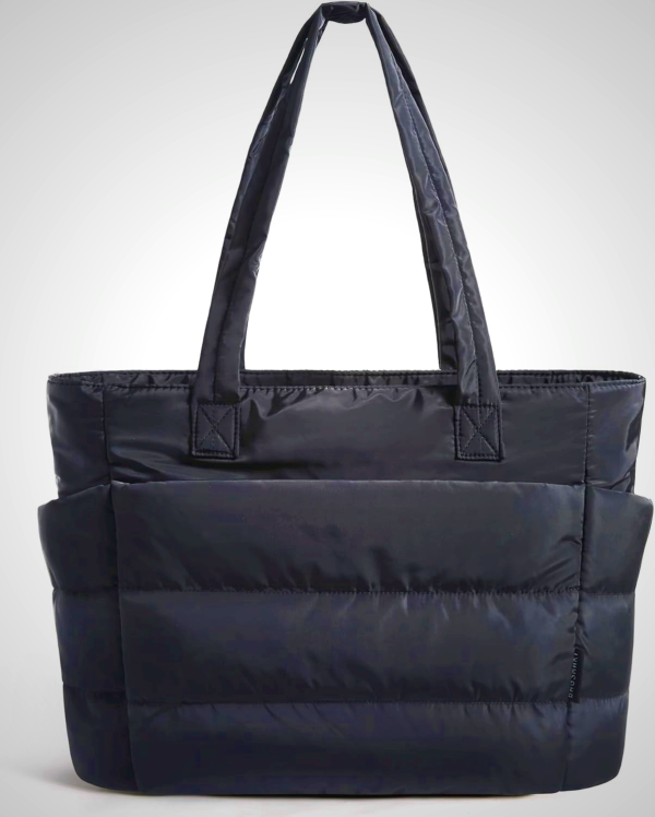BAGSMART Women's Lightweight Puffy Tote Bag with Compartments for Travel, Work, Gym
