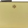 Tory Burch Women's Blake Pebble Leather Colorblock Slim Envelope Wallet (Lemon Sugar)-0