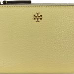 Tory Burch Women's Blake Pebble Leather Colorblock Slim Envelope Wallet (Lemon Sugar)-0