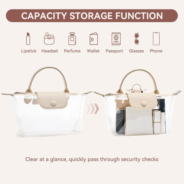 BOSTANTEN Clear Bag for Stadium Approved Small Crossbody Purse Handbags for Concerts Sports Events-4