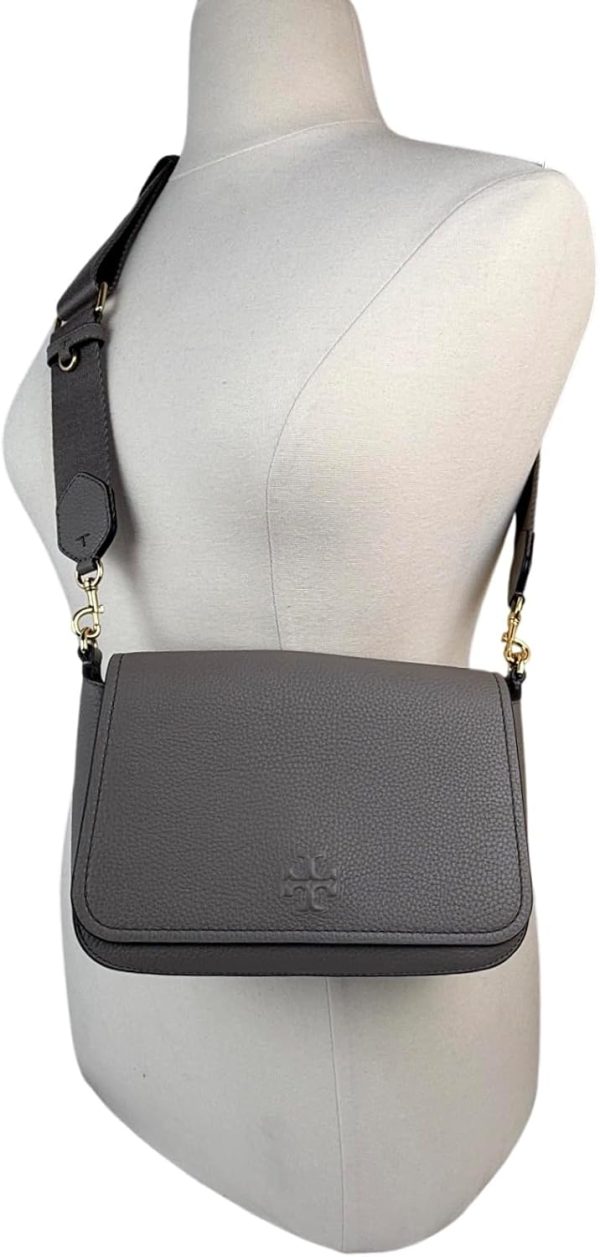 Tory Burch 144688 Thea Flap Grey Heron With Gold Hardware Women's Crossbody Bag tory burch bag