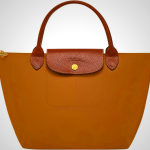 Longchamp Small Green Le Pliage Nylon Tote Bag with Top Handle in Fawn