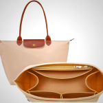OPPOSHE Purse Organizer for Longchamp Le Pliage Tote - 9 Compartments, Beige