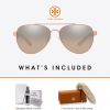 Tory Burch TY6070 Aviator Sunglasses For Women +BUNDLE with ACCESSORY EYEWEAR KIT-4