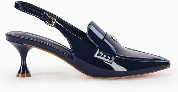 Coutgo Women's Pointed Toe Sandals Slingback Kitten Heel Pumps Slip On Ankle Buckle Dress Shoes-7