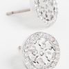 Tory Burch Women's Miller Pave Stud Earrings, Tory Silver/Crystal, One Size-1