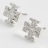 Tory Burch Women's Icon Pavé Stud Earrings-3