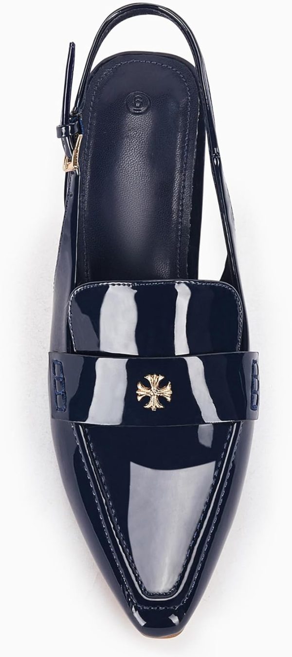 Coutgo Women's Pointed Toe Sandals Slingback Kitten Heel Pumps Slip On Ankle Buckle Dress Shoes-6