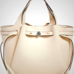 Tory Burch Women's Romy Pebbled Satchel Handbag in Black or Light Cream
