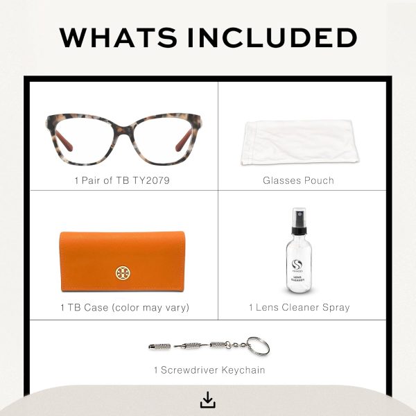 Tory Burch TY2079 SQUARE Shape Eyeglasses with eSHADES Luxury Eyewear kit Bundle-4