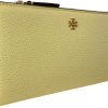 Tory Burch Women's Blake Pebble Leather Colorblock Slim Envelope Wallet (Lemon Sugar)-1