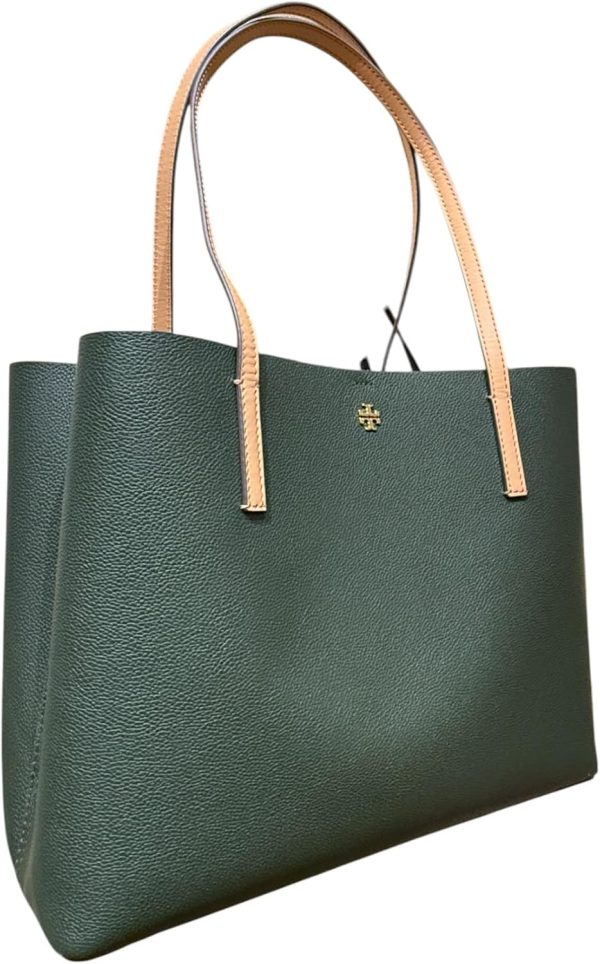 Tory Burch Women's Blake Pebbled Leather Center Zip Tote Purse leather jacket