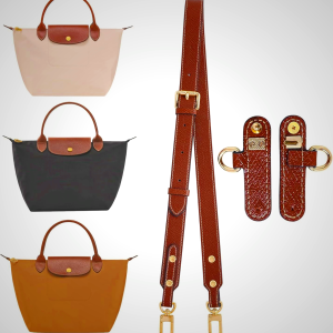 Adjustable Leather Shoulder Strap for Longchamp Le Pliage Bags, Brown