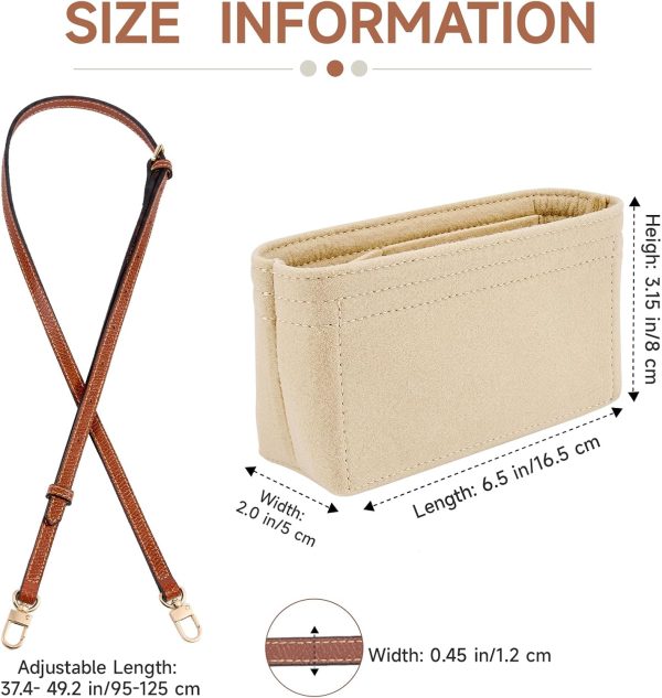 Replacement Purse Straps with Multi-Pocket Handbag Organizer for Longchomp Tote (2-Pack) with jean