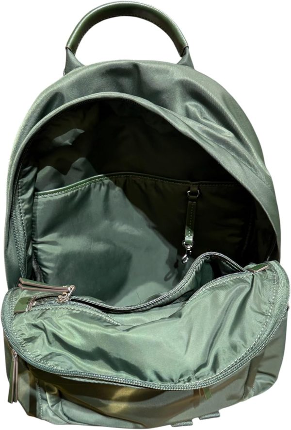 Tory Burch Women's Ella Nylon Backpack With Silver Tone Hardware (Basil)-4