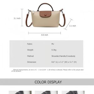 Quilted Crossbody Bags for Women - Mini Shoulder Handbags in Brown, Khaki, Off-White quilted