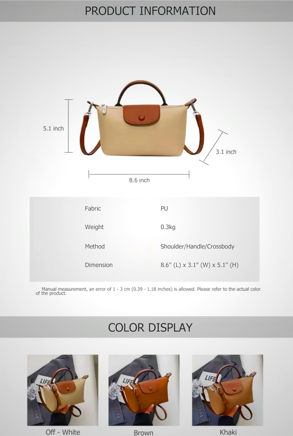 Quilted Crossbody Bags for Women - Mini Handbags in Brown, Khaki, Off-White