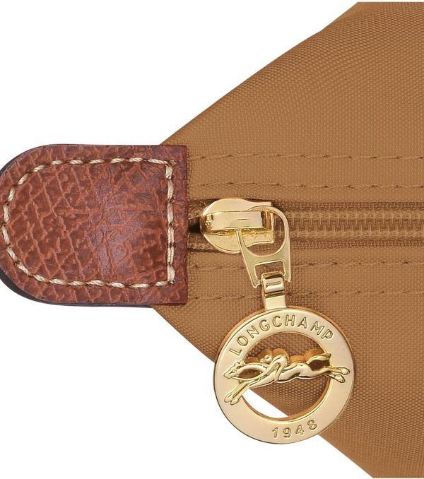 Longchamp 'Small Green Le Pliage' Nylon Tote Top Handle Bag, Fawn smallpox