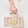 Tory Burch Women's Ella Hand Crocheted Checkered Top Handle Bag-2