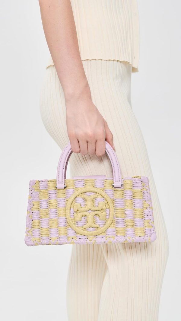 Tory Burch Women's Ella Hand Crocheted Checkered Top Handle Bag-2