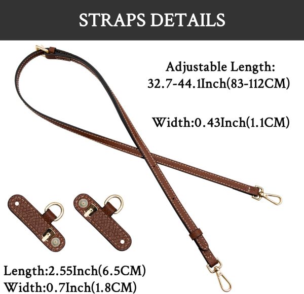 SOPROM Crossbody Strap for Longchamp Mini Bag, 11mm Brown & Gold Strap Kit longchamp le pliage
