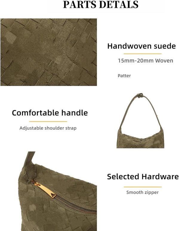 Luxurious Suede Hobo Bag - Women's Woven Leather Shoulder Bag with Spacious Interior-4