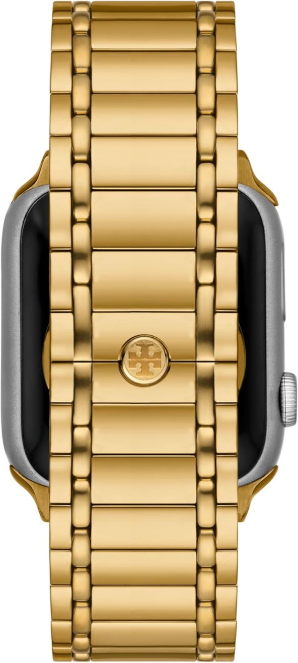 Tory Burch Women's Miller Designer Interchangeable Band for Apple Watch® Compatible with Series 1-9 or SE Apple Watch®-3