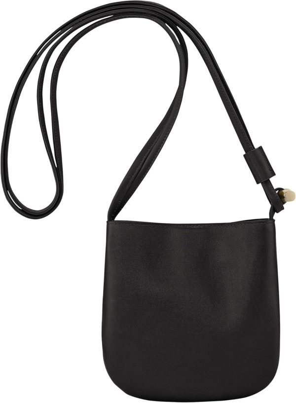 Longchamp Le Roseau Leather Crossbody Bag in Black longchamp outlet