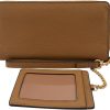 Tory Burch Women's Pebble Leather Thea Zip Continental Wallet With ID Card Case (Tiramisu) zippo