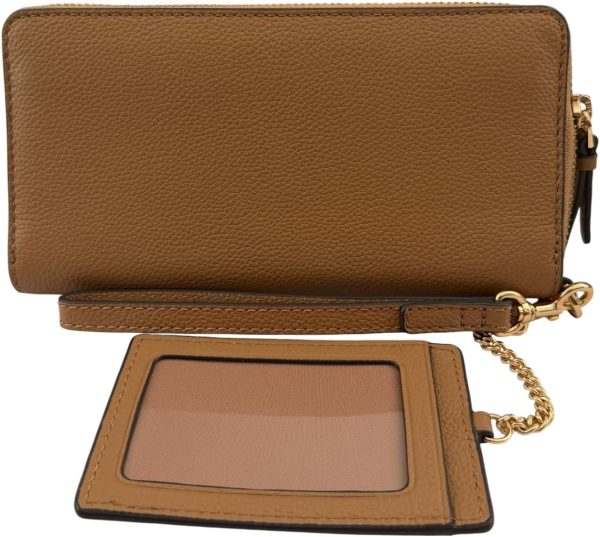 Tory Burch Women's Pebble Leather Thea Zip Continental Wallet With ID Card Case (Tiramisu) zippo