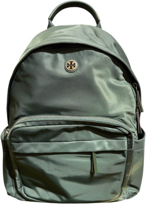 Tory Burch Women's Ella Nylon Backpack With Silver Tone Hardware (Basil)-0