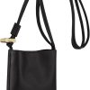 Longchamp Le Roseau Leather Crossbody Bag in Black crossbody phone case