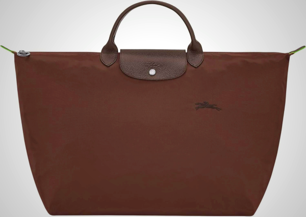 Longchamp Le Pliage Green Large Top Handle Travel Handbag for Women