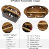 New Dupont Paper Purse Organizer Insert for Longchamp Le Pliage M Handbag Insert (Black&Brown, Medium)-4