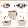 Felt Purse Organizer Insert for Longchamp Le Pliage L Bag Handbag Leather edge Longchamp Organizer Insert (Beige, Large) bagel