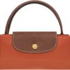 Longchamp 'Small Green Le Pliage' Nylon Tote Top Handle Bag, Brick-4